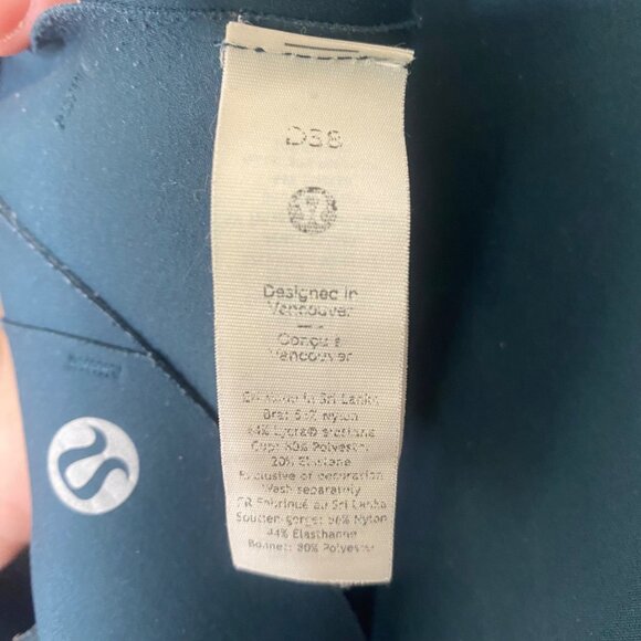 Lululemon Enlite Sports Bra Womens Size 38D Zip Front Blue High Support Running - Picture 5 of 12